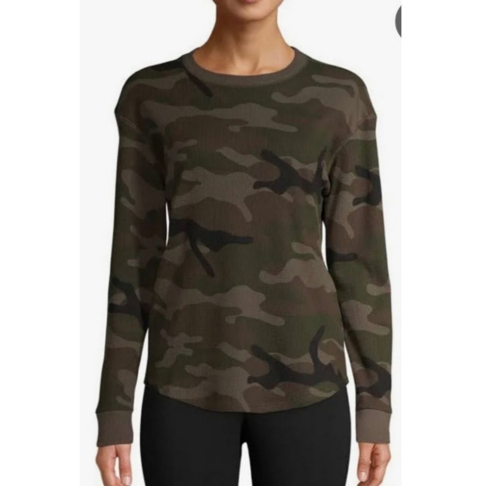 Time and Tru Green Camo LS Henley XXXL 4 0221